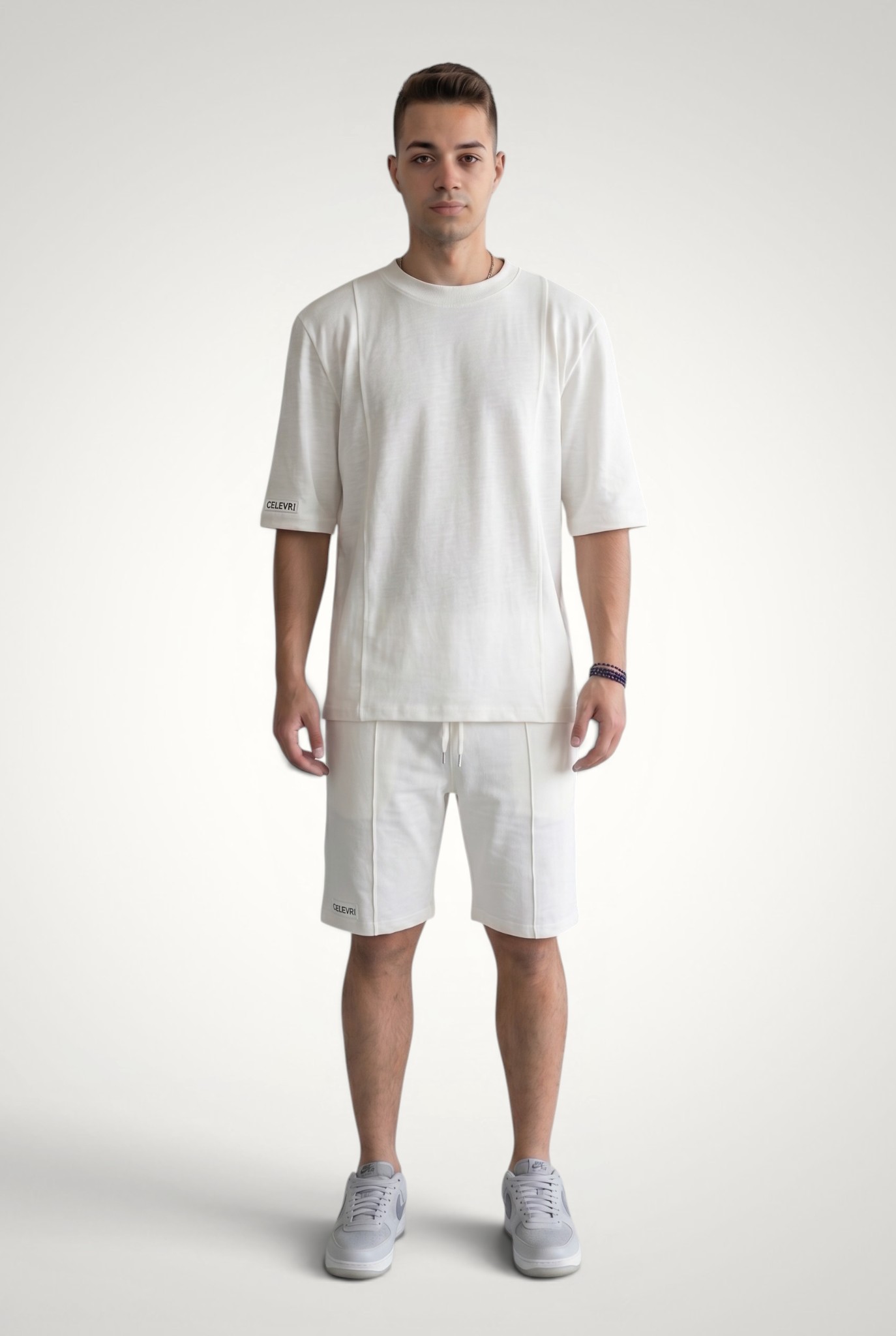 Compleu vara casual pentru barbati din bumbac premium, Set Tricou + Pantaloni scurti 2 Compleu barbati vara