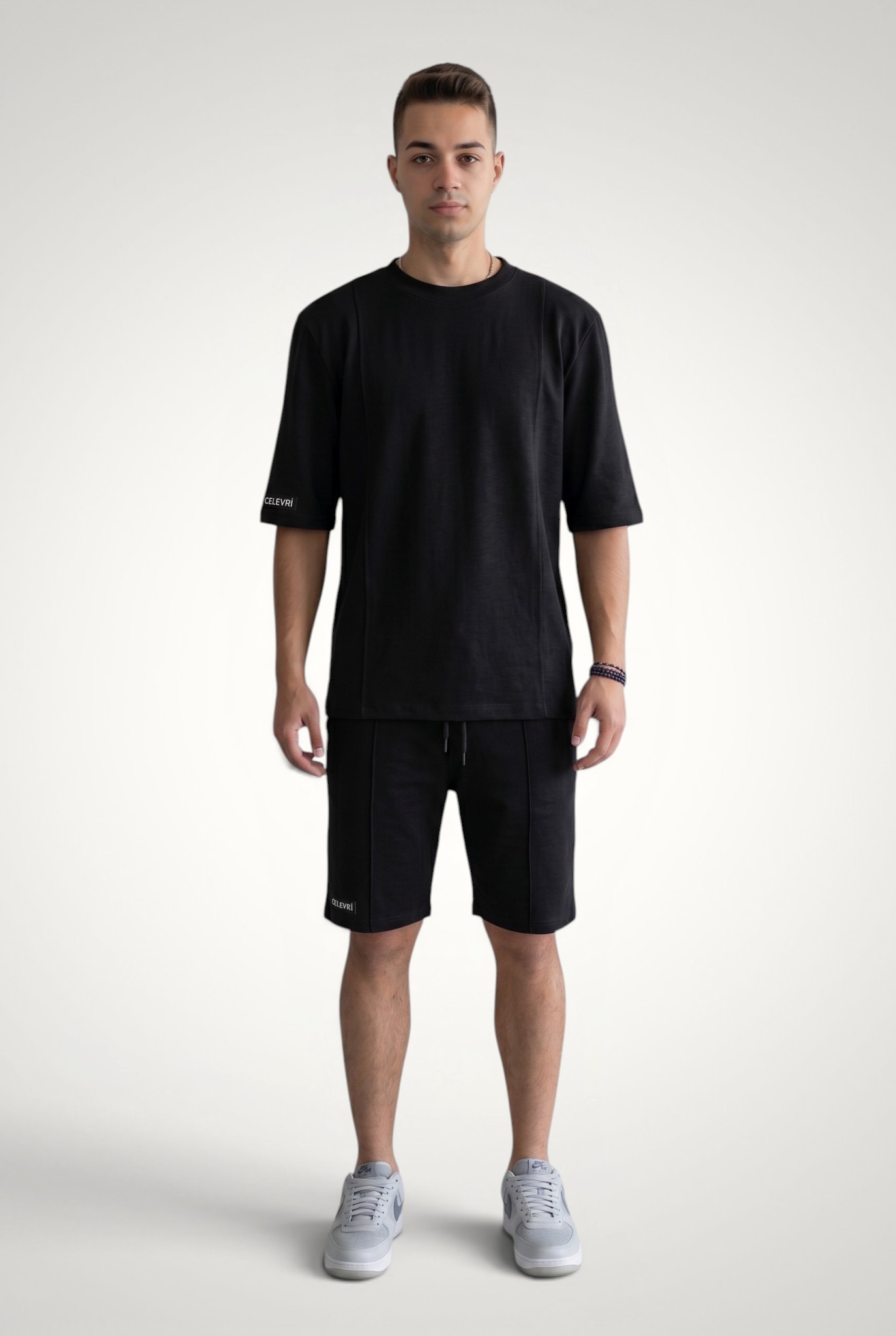 Compleu vara casual pentru barbati din bumbac premium, Set Tricou + Pantaloni scurti 4 Compleu vara casual pentru barbati din bumbac premium, Set Tricou + Pantaloni scurti - imagine 2