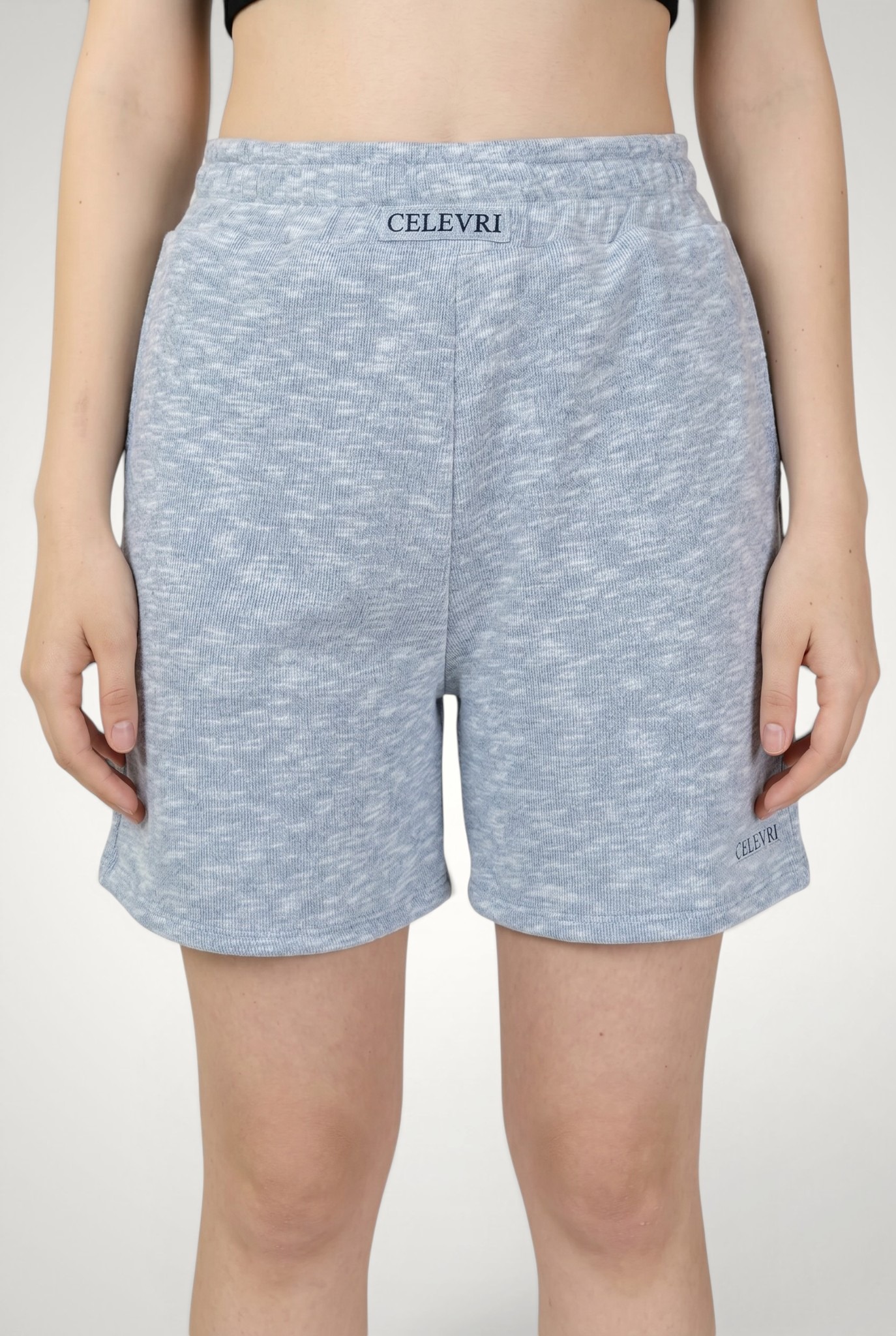 Pantaloni scurți de damă basic din bumbac premium 3 pantaloni scurti bleu