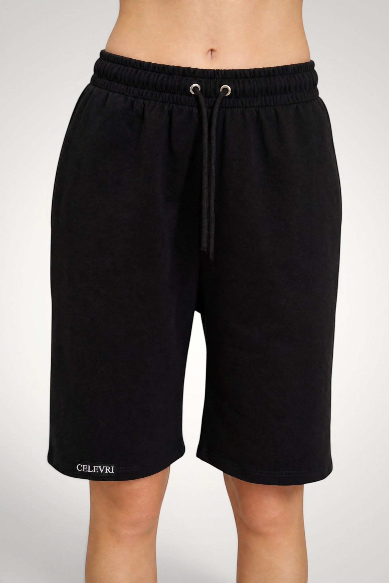 Pantaloni scurți oversize din bumbac premium 2 pantaloni oversize negri