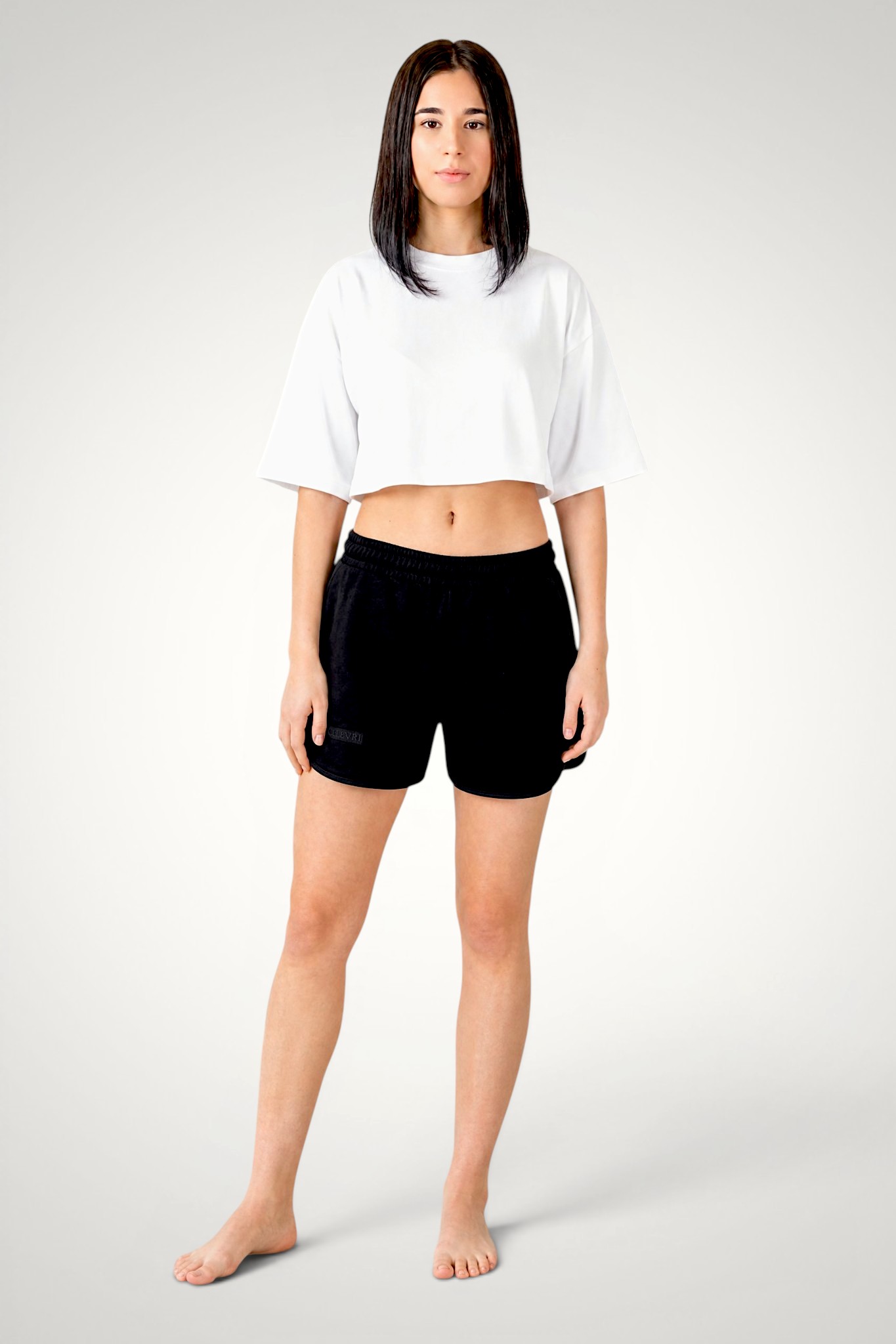Pantaloni scurți damă CELEVRI din bumbac, cu dungi laterale | Regular Fit 8 Pantaloni scurți damă CELEVRI din bumbac, cu dungi laterale | Regular Fit - imagine 6
