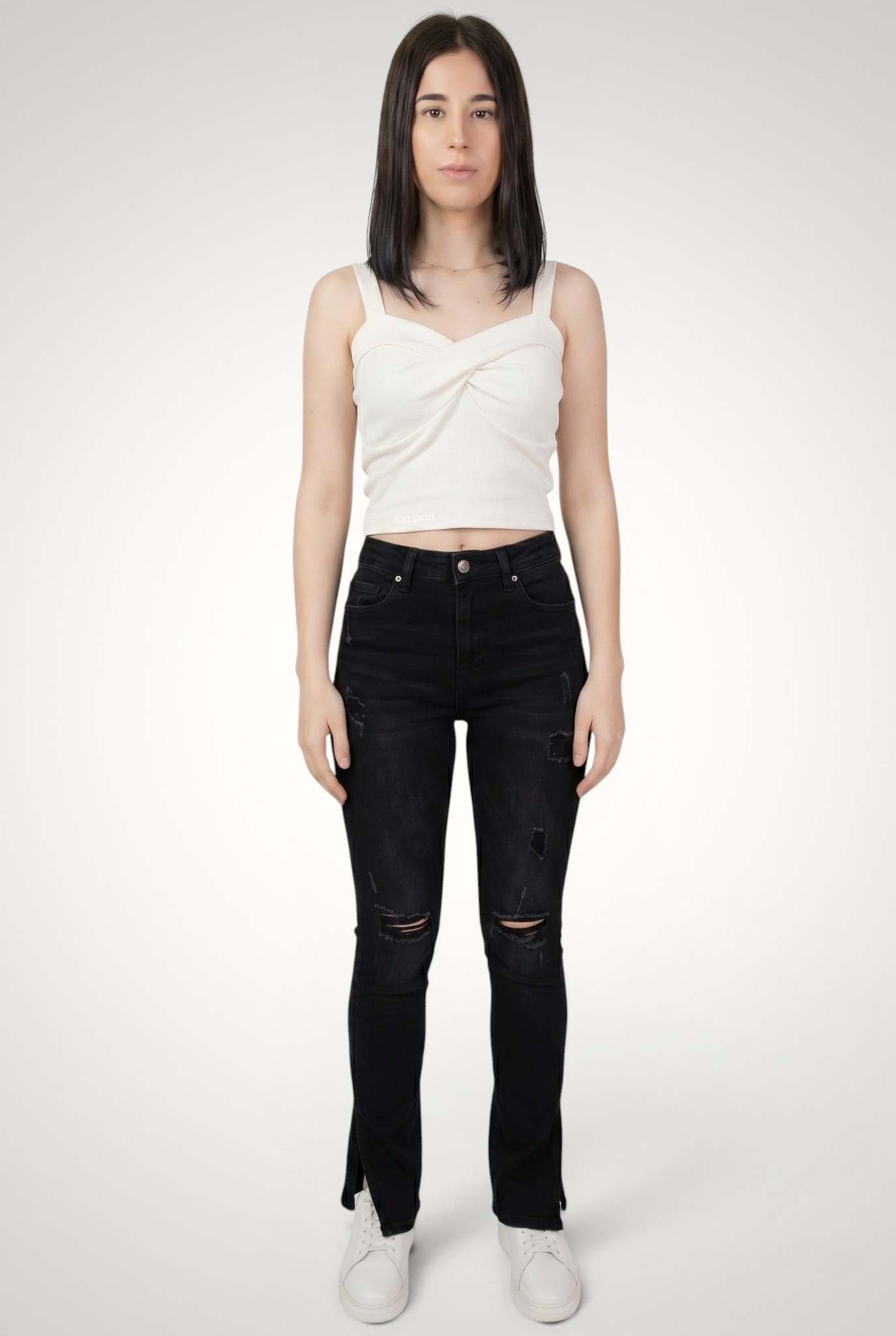 Top elegant cu bretele pentru damă din bumbac premium 7 Top elegant cu bretele pentru damă din bumbac premium - imagine 5