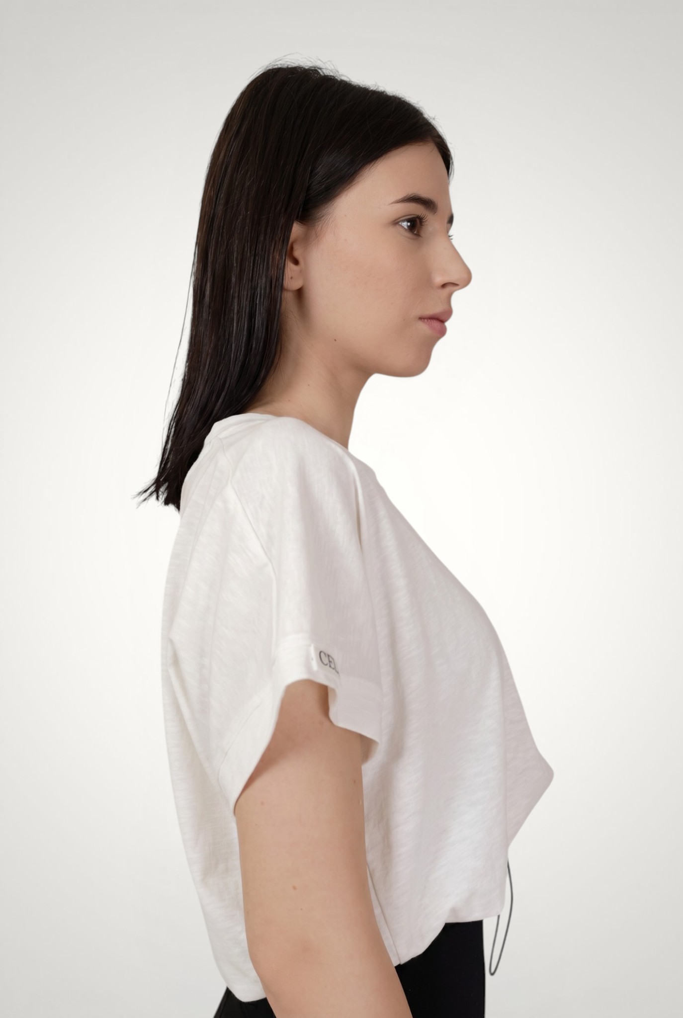 Tricou de damă ajustabil în talie din bumbac premium 5 Tricou de damă ajustabil în talie din bumbac premium - imagine 3