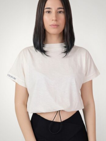 Tricou de damă ajustabil în talie din bumbac premium