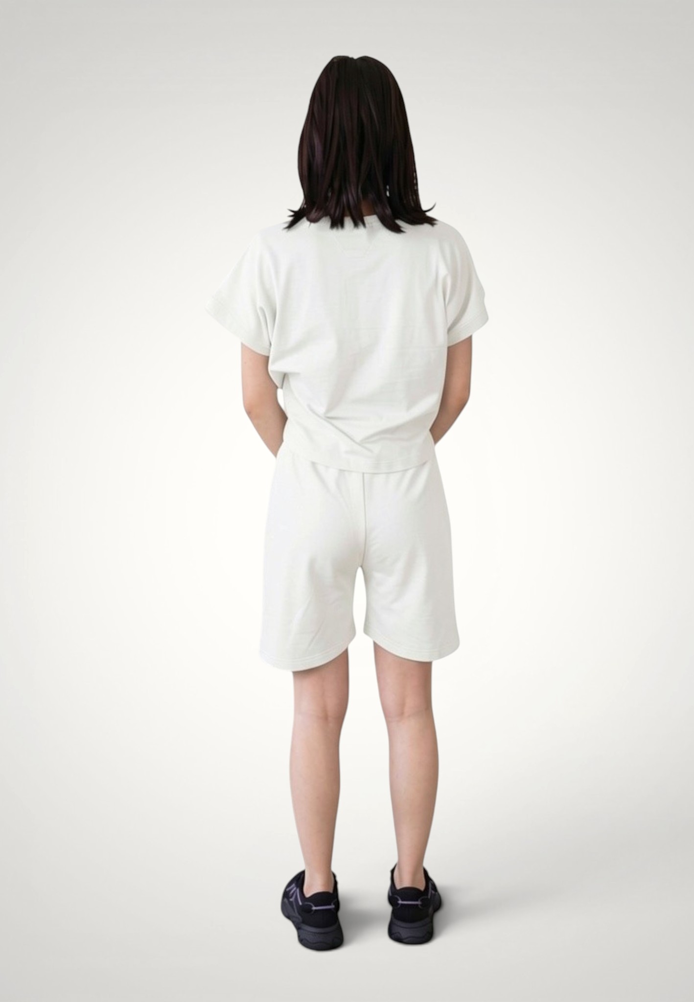 Compleu dama casual de vara din bumbac premium, Tricou ajustabil si pantaloni scurti 5 Compleu dama casual de vara din bumbac premium, Tricou ajustabil si pantaloni scurti - imagine 3